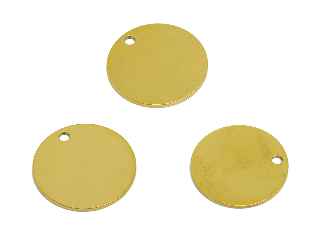 15mm Brass Round Earring Charm - Raw Brass Circle Pendant - Brass Geometry Charm - Stamping Blank Charm - 15x15x0.7mm - PP10319 - DOMEDBAZAAR
