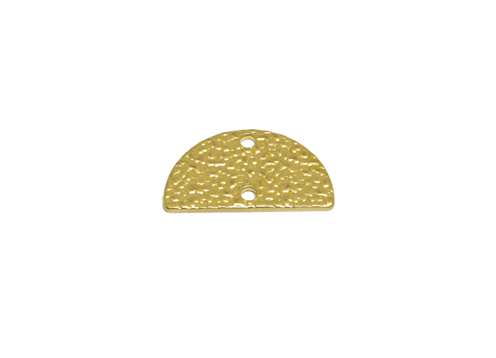 Brass Half Moon Earring Connector - Raw Brass Textured Semi Circle Earring Charm - Brass Textured Half Moon Pendant - 16x9.06x1mm - PP10215 - DOMEDBAZAAR
