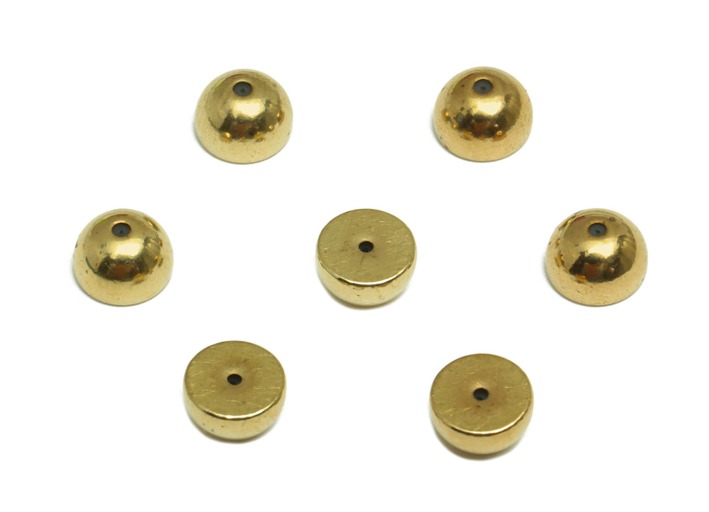 7mm Brass Semi Sphere Earring Back - Brass Stud Earring Back Stopper - Earring Post Nuts Stopper - Rubber Earring Back - 7x7x4.3mm - PP10131 - DOMEDBAZAAR