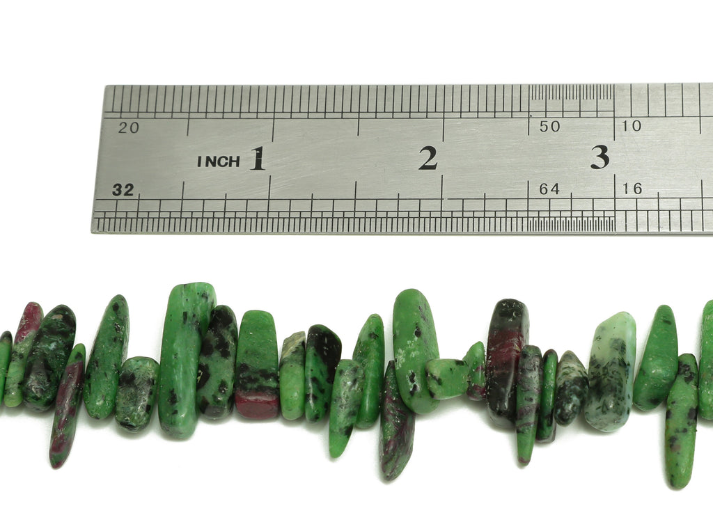Rubyzoisite Nugget Stone - 40cm / 1 strand - Large Chip - Natural Stone Beads - Jewelry Making Supplies - 20x6.28x4.43mm - NS1859B - DOMEDBAZAAR