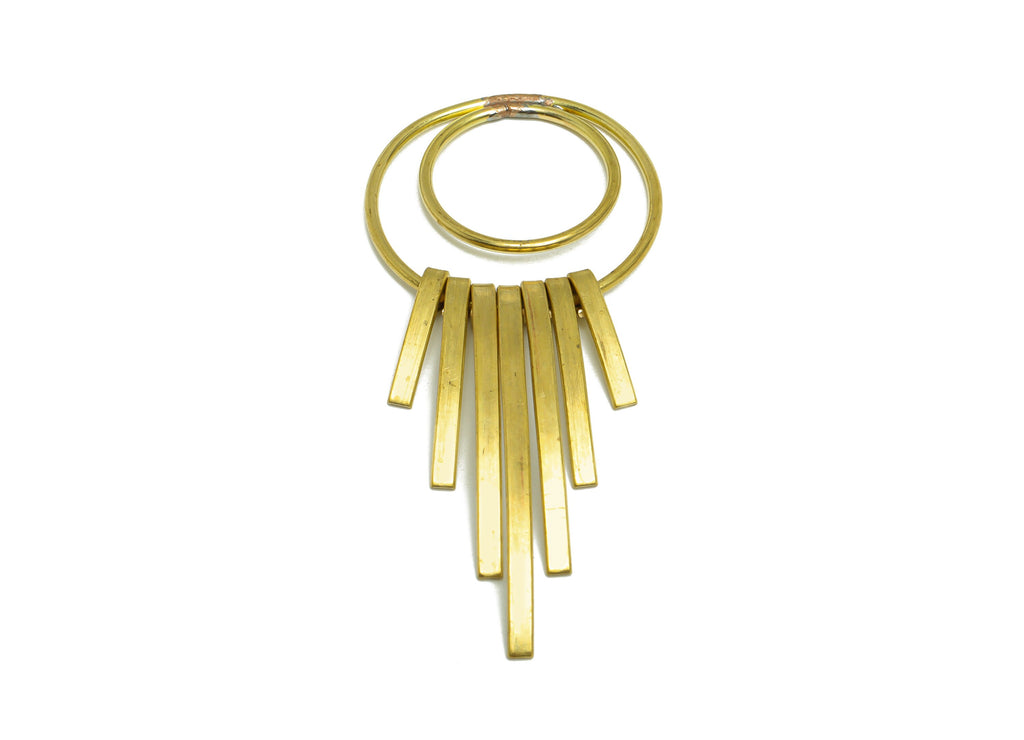 Hammered Wire Tassel Earring Charm - Bent Wire Earring Charm - Circle Fringe Oval Earring Tassel - Dangle Charm - 70x31.3x5.1mm - PP10156 - DOMEDBAZAAR