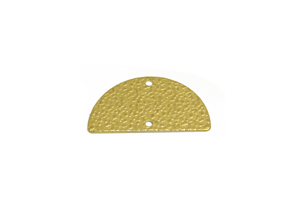 Half Moon Earring Connector - Raw Brass Textured Semi Circle Earring Charm - Brass Half Moon Pendant - Earring Finding - 24x13x1mm - PP10212 - DOMEDBAZAAR