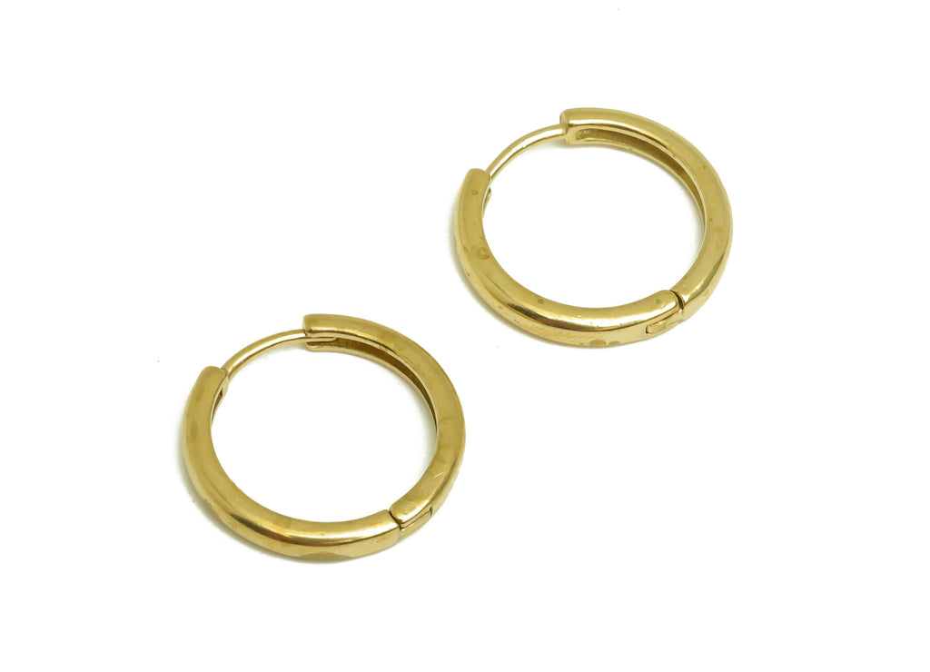 Brass Round Huggie Hoop Earrings - Raw Brass Circle Hoop Earrings - Brass Minimalist Huggie Hoop Earrings Clasps - 17x16x2.4mm - PP10434 - DOMEDBAZAAR