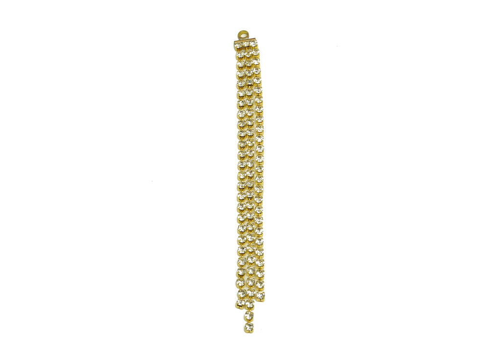 Brass CZ Tassel Chains Charms - Raw Brass Zircon Tassel Chains Hanging Charms - Earring Findings - Jewelry Supplies - 91x6.2x1.8mm - PP10418 - DOMEDBAZAAR