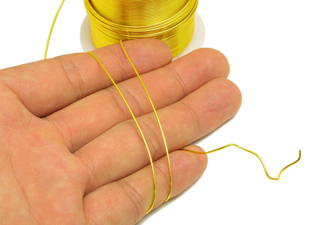 0.8mm Brass Wire - Wrapping Wire - Bulk Wire Beading - Gold Tone Plating - Solid Gold Brass Wire - Jeweler Making - 0.8x0.8mm - PP10495-80 - DOMEDBAZAAR