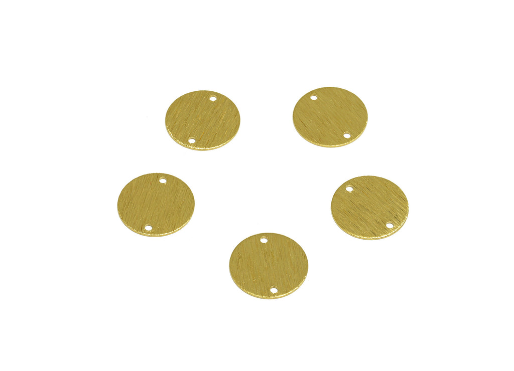 14mm Brass Round Earring Connector - Raw Brass Textured Circle Earring Charm - Brass Textured Round  Connector - 14x14x0.5mm - PP10483 - DOMEDBAZAAR