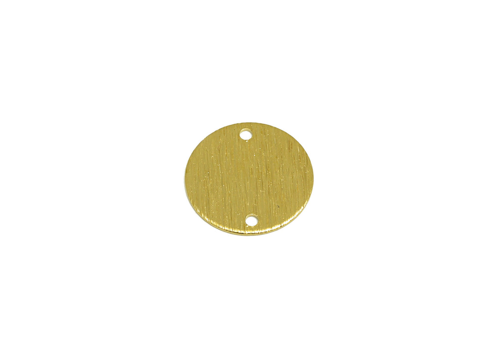 14mm Brass Round Earring Connector - Raw Brass Textured Circle Earring Charm - Brass Textured Round  Connector - 14x14x0.5mm - PP10483 - DOMEDBAZAAR