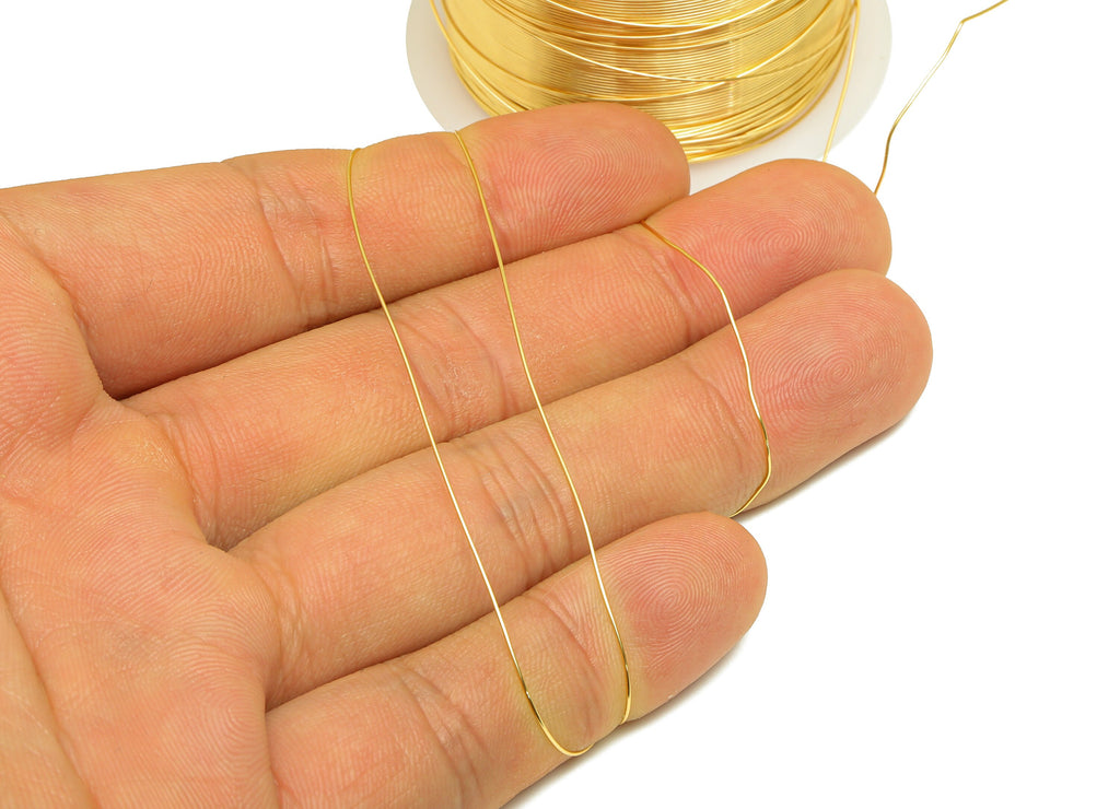 Jeweler Brass Wire - Wrapping Wire - Bulk Wire Beading - KC Gold Tone Plating - Solid Gold Brass Wire - Gold Brass Wire Jewelry Making - DOMEDBAZAAR