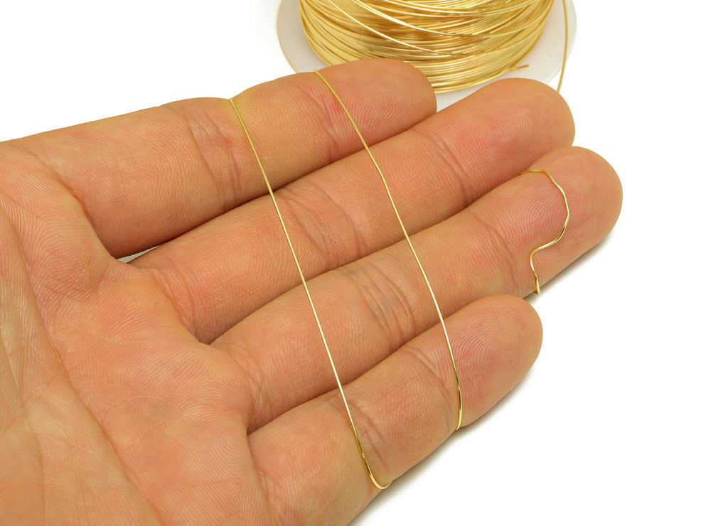 Jeweler Brass Wire - Wrapping Wire - Bulk Wire Beading - KC Gold Tone Plating - Solid Gold Brass Wire - Gold Brass Wire Jewelry Making - DOMEDBAZAAR