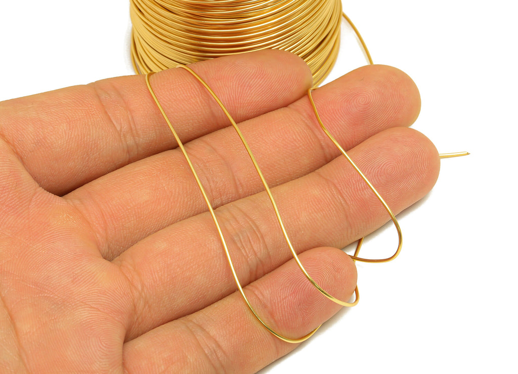 Jeweler Brass Wire - Wrapping Wire - Bulk Wire Beading - KC Gold Tone Plating - Solid Gold Brass Wire - Gold Brass Wire Jewelry Making - DOMEDBAZAAR
