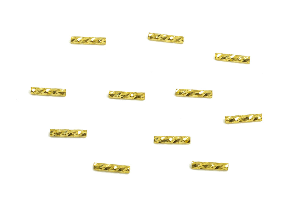 1.5*7 Batch Flower Straight Tube - Raw Brass DIY Tube Beads - Textured Circle Pipes for Geometric - For Air Plants - DIY Tubes - PP10754 - DOMEDBAZAAR