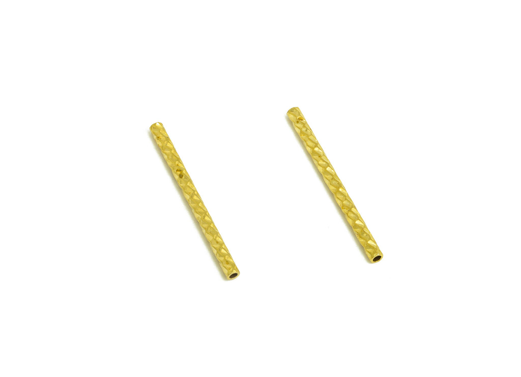 1.5*20 Batch Flower Straight Tube - Raw Brass DIY Tube Beads - Textured Circle Pipes for Geometric - For Air Plants - DIY Tubes - PP10758 - DOMEDBAZAAR