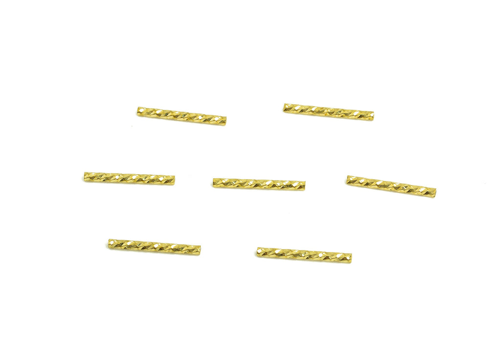 1.5*15 Batch Flower Straight Tube - Raw Brass DIY Tube Beads - Textured Circle Pipes for Geometric - For Air Plants - DIY Tubes - PP10757 - DOMEDBAZAAR