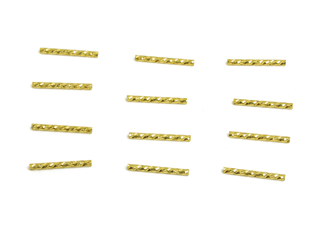 1.5*15 Batch Flower Straight Tube - Raw Brass DIY Tube Beads - Textured Circle Pipes for Geometric - For Air Plants - DIY Tubes - PP10757 - DOMEDBAZAAR
