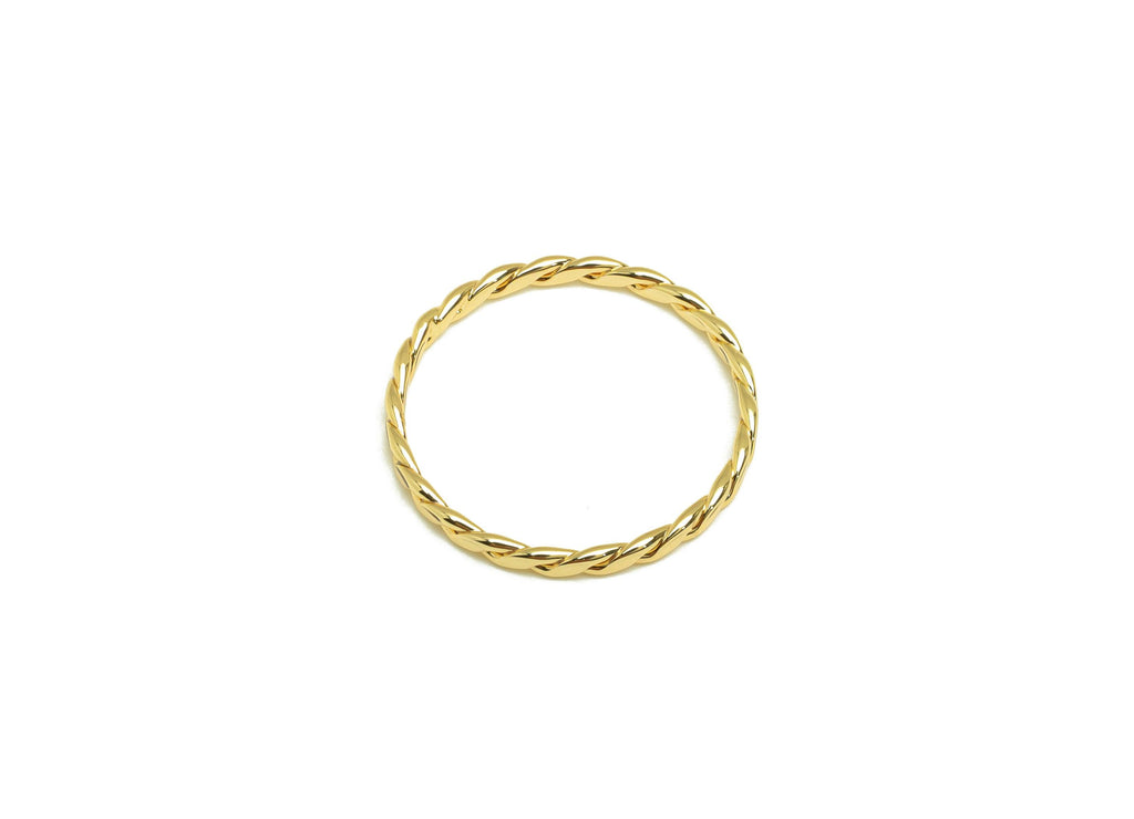 Hammered Twisted Chian Ring - Ring Settings - Brass Chain Rings - Rope Chian Rope Rings - 18K Real Gold Plating - 20.45x20x1.95mm - RGP7867 - DOMEDBAZAAR