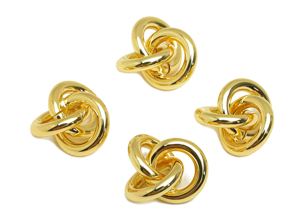 Brass Interwoven Earring Charm - Jump Ring Earring Charm - Bead Earring Charm - Bracelet Beads  - 18K Real Gold Plating - 12x12x6mm -RGP7878 - DOMEDBAZAAR