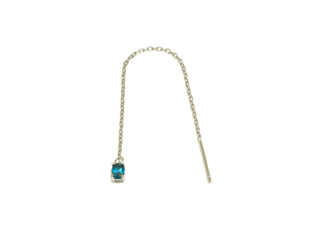 Topaz London Blue Tassel Earring Post - 925 Silver Crystal Earring Post - Natural Stone Dangle Gemstone Earring Post - 82x3mm - RGP7344D - DOMEDBAZAAR