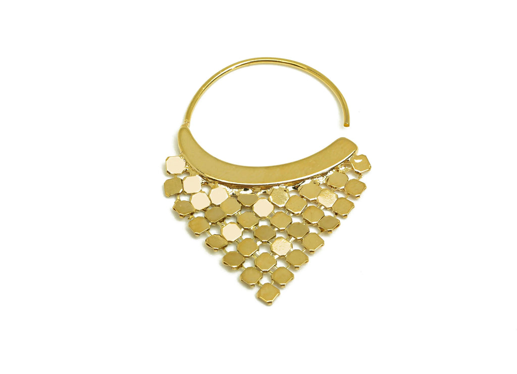 MJ101195 Push Back Stud Earring - Brass -  Silveer Stud Earring - 18k Real Gold Plating - DOMEDBAZAAR