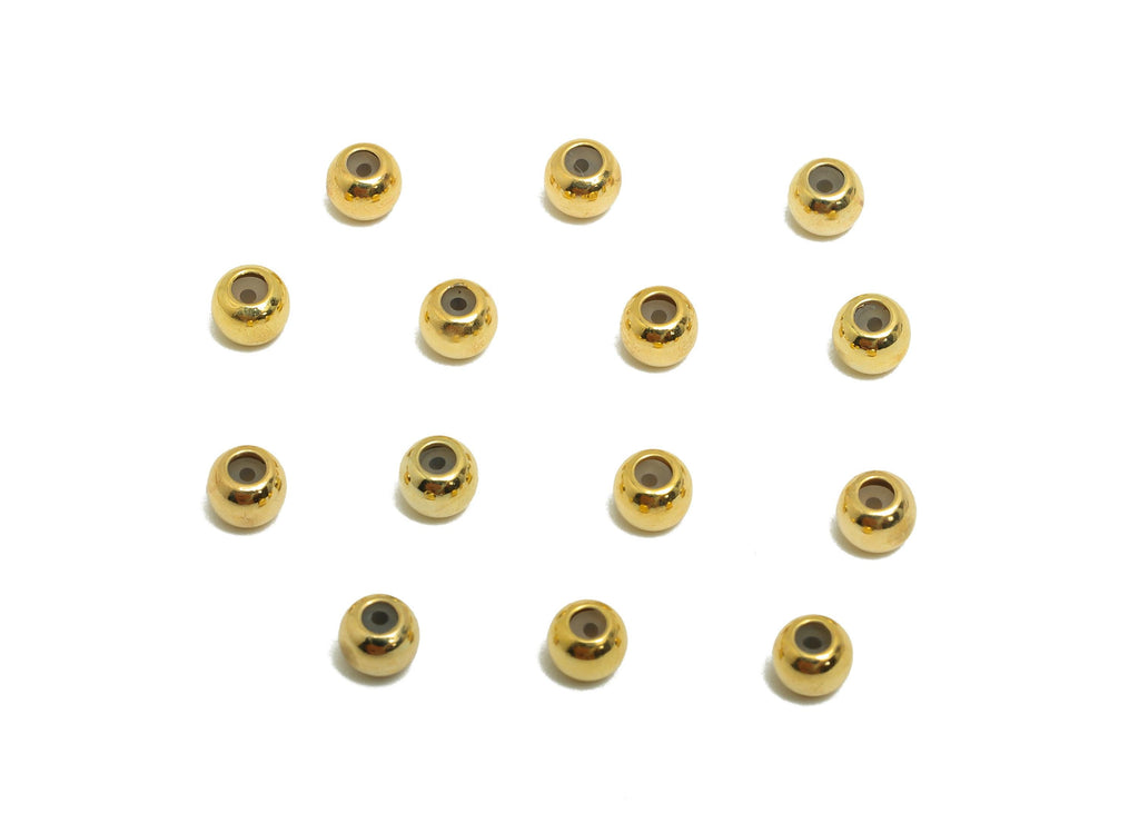 4*0.8 Silica Gel Rubber Earring Back - Brass Rubber Earring Stopper Nuts - Rubber Earring -18k Real Gold Plating - 3.78x3x3mmm- RGP8635 - DOMEDBAZAAR