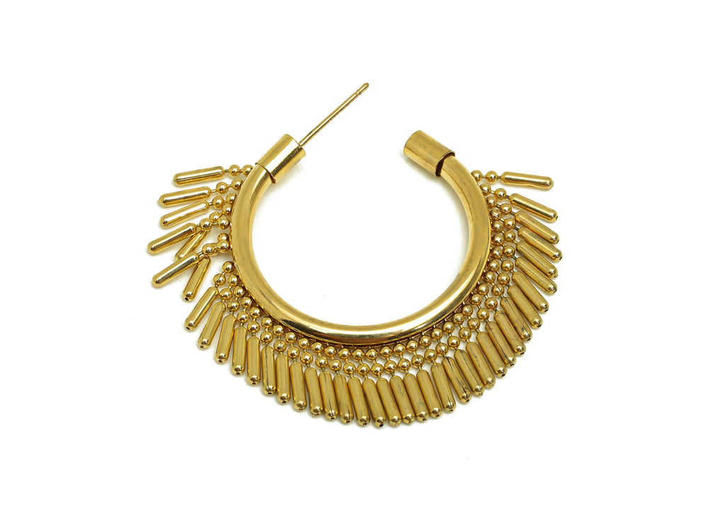 MJ101200 Push Back Stud Earring - Brass -  Silveer Stud Earring - 18k Real Gold Plating - DOMEDBAZAAR