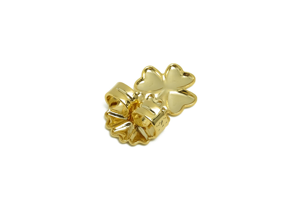 Brass Heart Earring Backs - Brass Flower Back - Earring Stud Back Stopper - Gold Jewelry - 18K Real Gold Plating - 15.21x9x5.24mm - RGP8661 - DOMEDBAZAAR