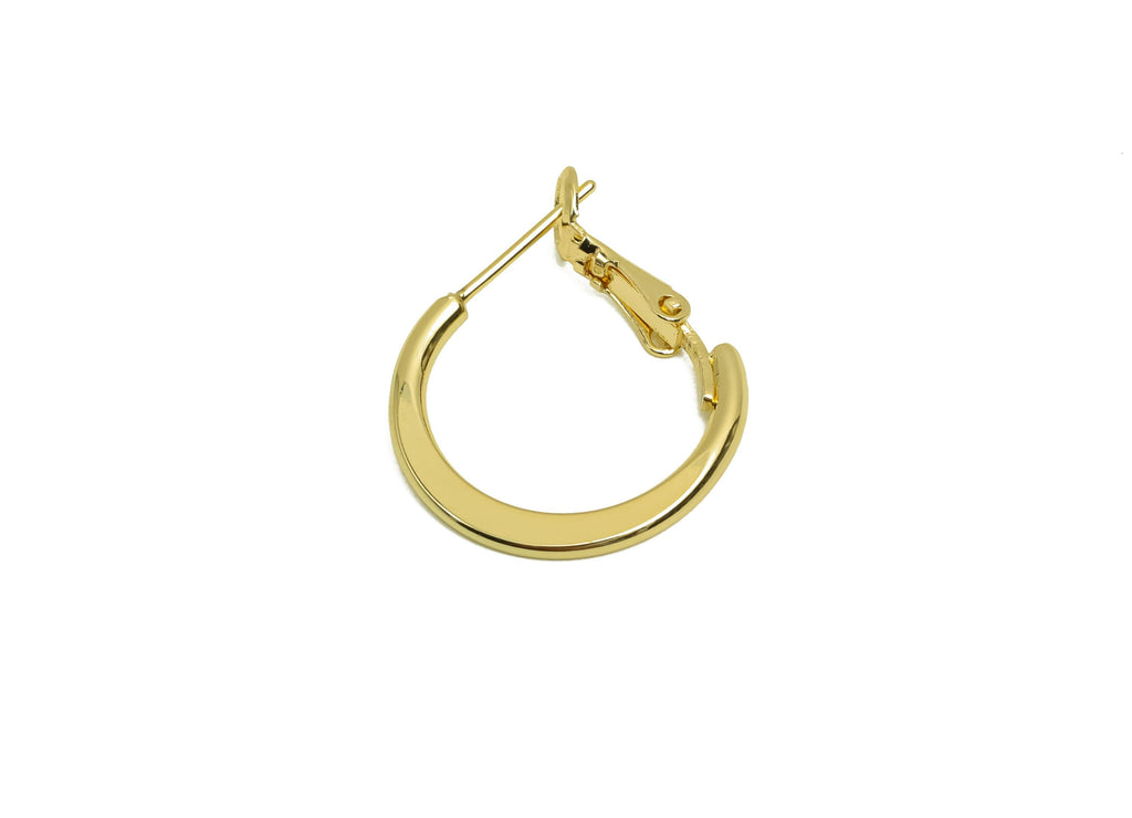 20mm Round Hoop Earring - Brass Clasp Back Earring - Brass Hoop Clasp  Earring - 18K Real Gold Plating - 19x19x1.72mm - RGP8041-20 - DOMEDBAZAAR