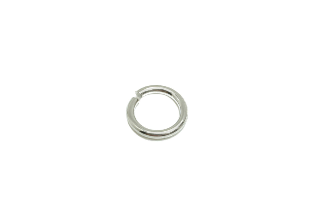 5*0.7mm Brass Jump Rings Charm - Brass Jump Rings Connector - Jump Ring For Jewelry Making - 18k Real White Gold Plated - RGP10216-5*0.7 - DOMEDBAZAAR