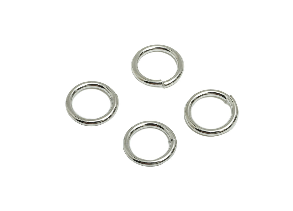 8*1mm Brass Jump Rings Charm - Brass Jump Rings Connector - Jump Ring For Jewelry Making - 18k Real White Gold Plated - RGP10216-8*1 - DOMEDBAZAAR
