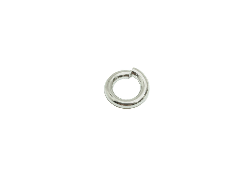 5*1mm Brass Jump Rings Charm - Brass Jump Rings Connector - Jump Ring For Jewelry Making - 18k Real White Gold Plated - RGP10216-5*1 - DOMEDBAZAAR