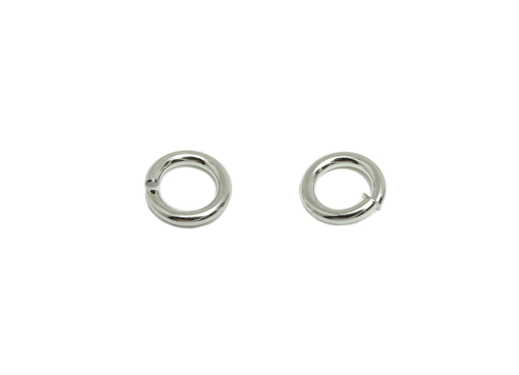 7*1.2mm Brass Jump Rings Charm - Brass Jump Rings Connector - Jump Ring For Jewelry Making - 18k Real White Gold Plated - RGP10216-7*1.2 - DOMEDBAZAAR