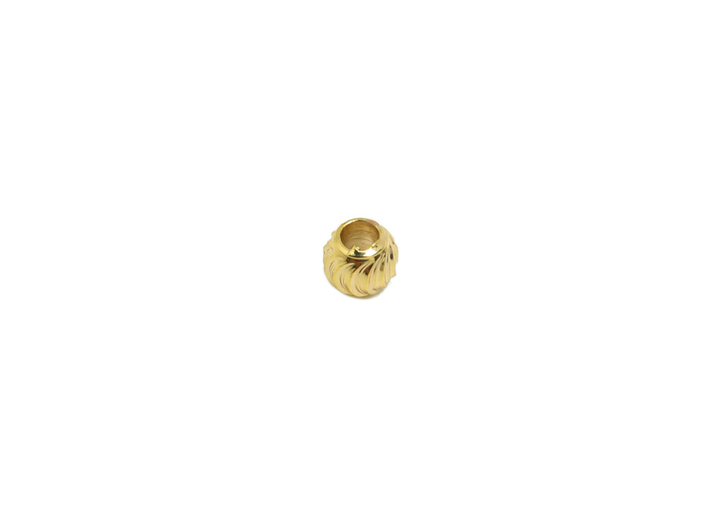 Gold Swirl Spacer Bead - Brass Golden Filigree Bead - DIY Jewelry Making Supply - 18K Real Gold Plating - 2.73x2.5x2.73mm - RGP10159 - DOMEDBAZAAR