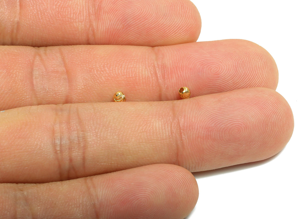 Gold Swirl Spacer Bead - Brass Golden Filigree Bead - DIY Jewelry Making Supply - 18K Real Gold Plating - 2.73x2.5x2.73mm - RGP10159 - DOMEDBAZAAR