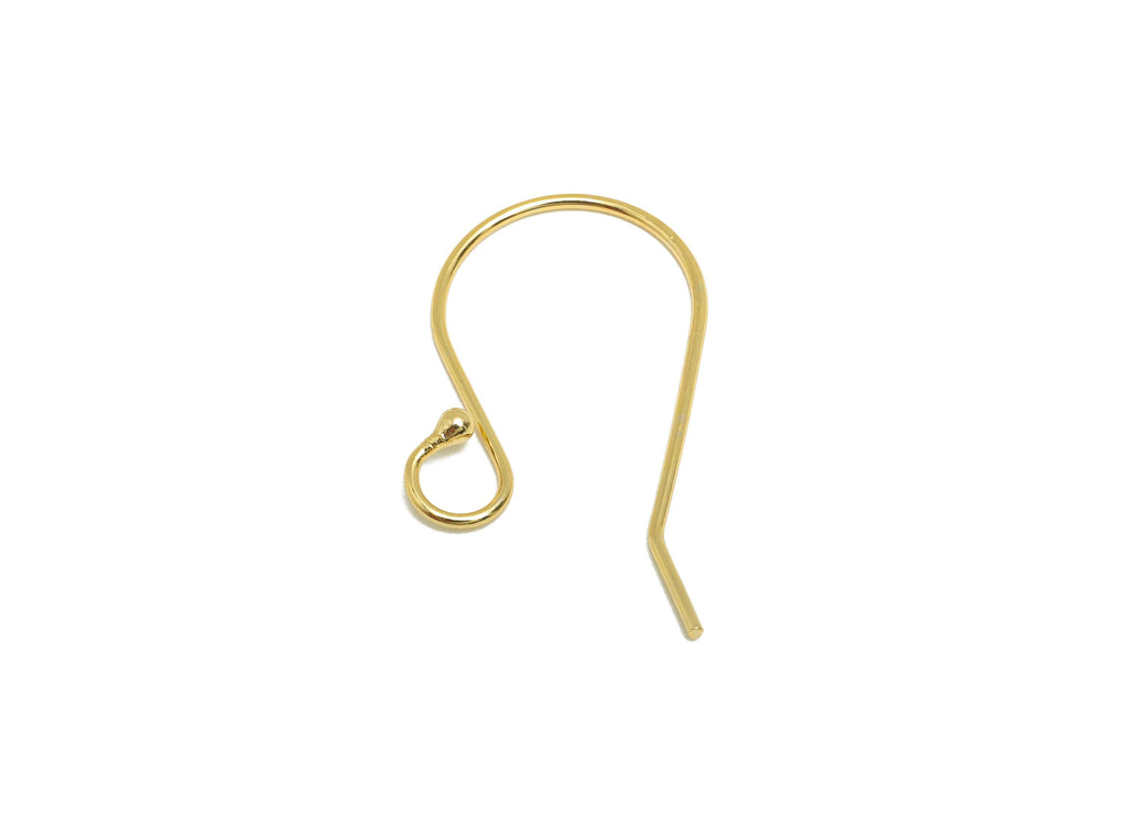 Brass Wire Hook - Metal Ear Wire Hook for Jewelry Making - Brass Hook Ear Wire for Earring - 18k Real Gold Plated - 29x15x2mm - RGP10221 - DOMEDBAZAAR