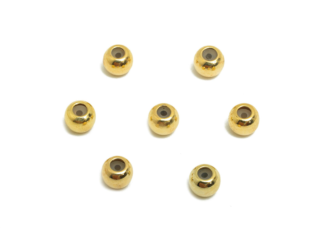 4*0.8 Silica Gel Rubber Earring Back - Brass Rubber Earring Stopper Nuts - Rubber Earring -18k Real Gold Plating - 3.78x3x3mmm- RGP8635 - DOMEDBAZAAR