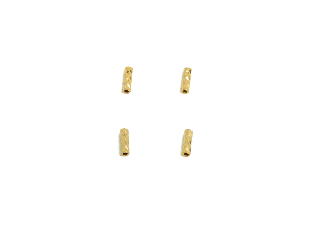 1.5*5 Batch Flower Straight Tube - Brass Textured Circle Pipes for Geometric - For Air Plants - DIY Tubes - 18K Real Gold Plating - RGP9956 - DOMEDBAZAAR