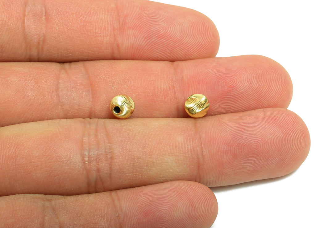 Brass Textured Beads - Raw Brass Metal  Space Beads for Necklace - Brass Hollow Spherical Bead - Textured Ball Bead - 6x5.4x5.4mm - PP10850 - DOMEDBAZAAR
