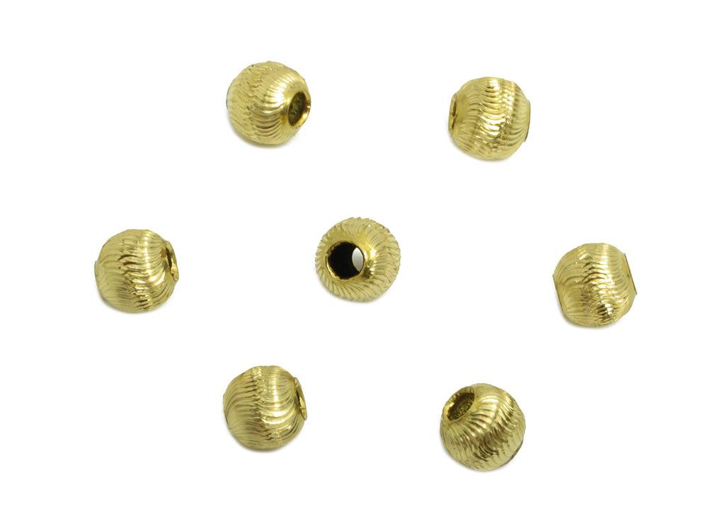 Brass Textured Beads - Raw Brass Metal  Space Beads for Necklace - Brass Hollow Spherical Bead - Textured Ball Bead - 4x3.4x3.4mm - PP10848 - DOMEDBAZAAR