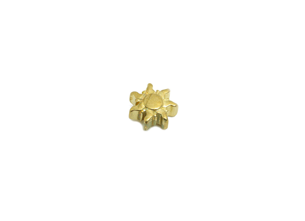 Brass Sun Beads - Raw Brass Metal Space Beads for Necklace - Brass Sunshine Hollow Spherical Bead - Sunflower Bead - 7.77x7.77x3mm - PP10847 - DOMEDBAZAAR