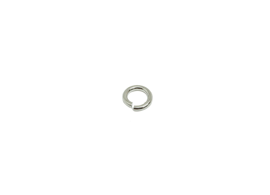 4*0.7mm Brass Jump Rings Charm - Brass Jump Rings Connector - Jump Ring For Jewelry Making - 18k Real White Gold Plated - RGP10216-4*0.7 - DOMEDBAZAAR