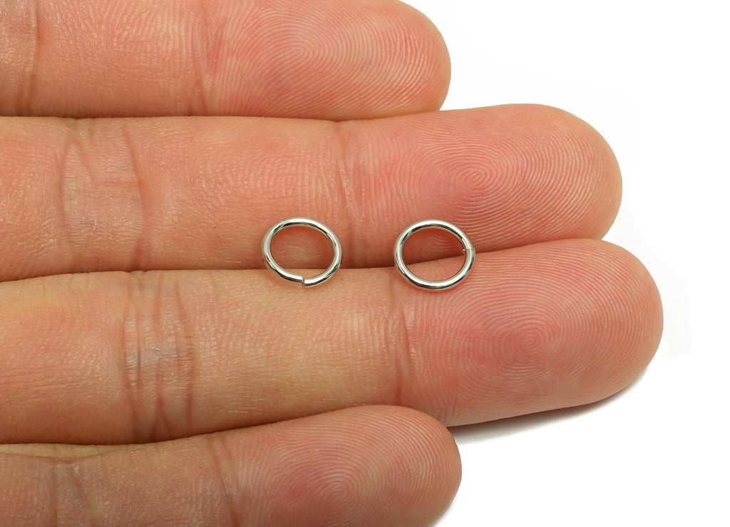 8*1mm Brass Jump Rings Charm - Brass Jump Rings Connector - Jump Ring For Jewelry Making - 18k Real White Gold Plated - RGP10216-8*1 - DOMEDBAZAAR