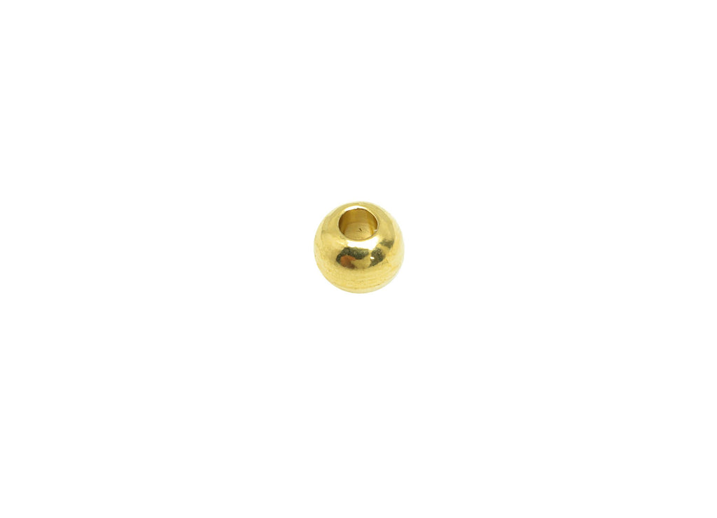 Brass Spacer Bead - Raw Brass Accent Beads for Jewelry Making - Brass Smooth Round Bead - Polished Brass Ball Bead - 5x4x4mm - PP10904 - DOMEDBAZAAR