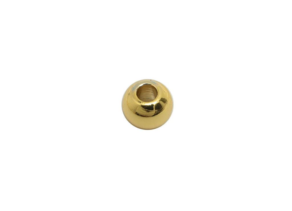 Gold Round Spacer Beads - Brass Gold Accent Beads for Jewelry Making - Jewelry Making Component - 18K Real Gold Plating - 5x4x4mm - RGP10193 - DOMEDBAZAAR