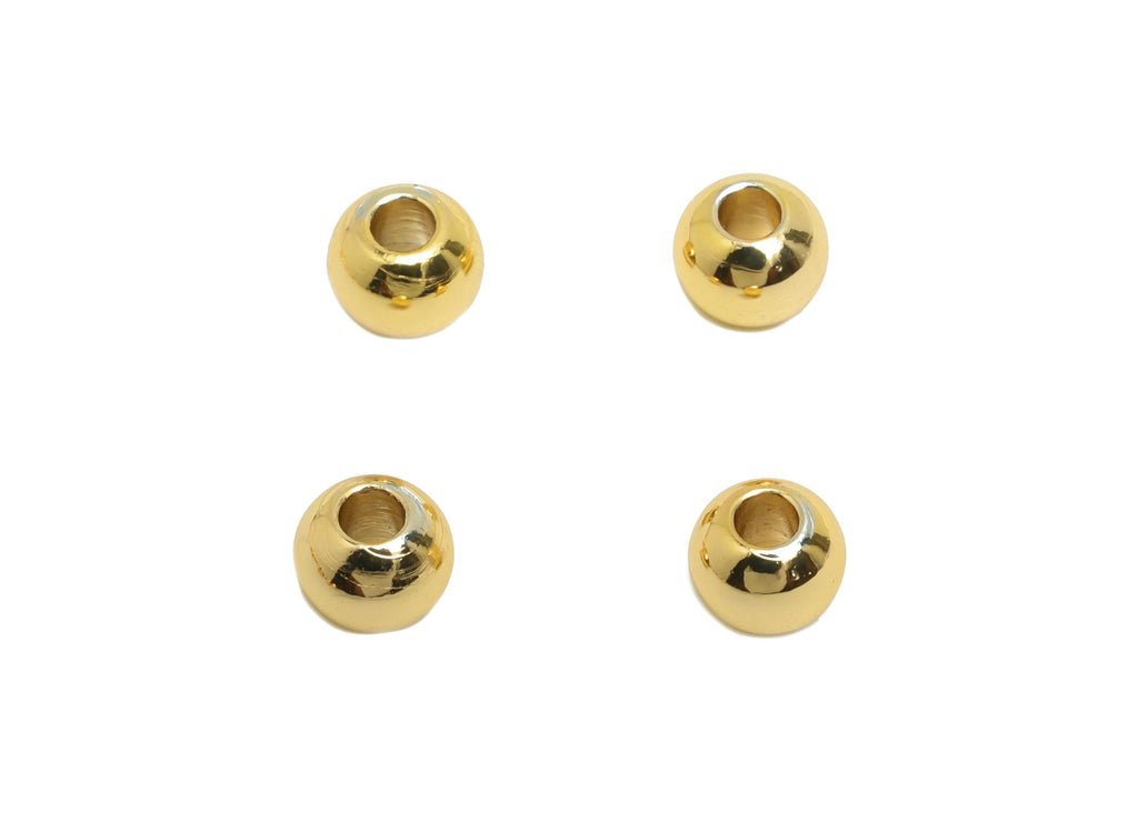 Gold Round Spacer Beads - Brass Gold Accent Beads for Jewelry Making - Jewelry Making Component - 18K Real Gold Plating - 5x4x4mm - RGP10193 - DOMEDBAZAAR