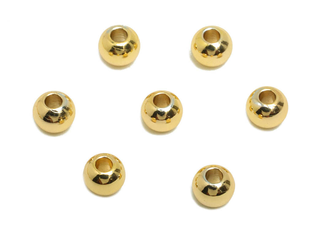 Gold Round Spacer Beads - Brass Gold Accent Beads for Jewelry Making - Jewelry Making Component - 18K Real Gold Plating - 5x4x4mm - RGP10193 - DOMEDBAZAAR