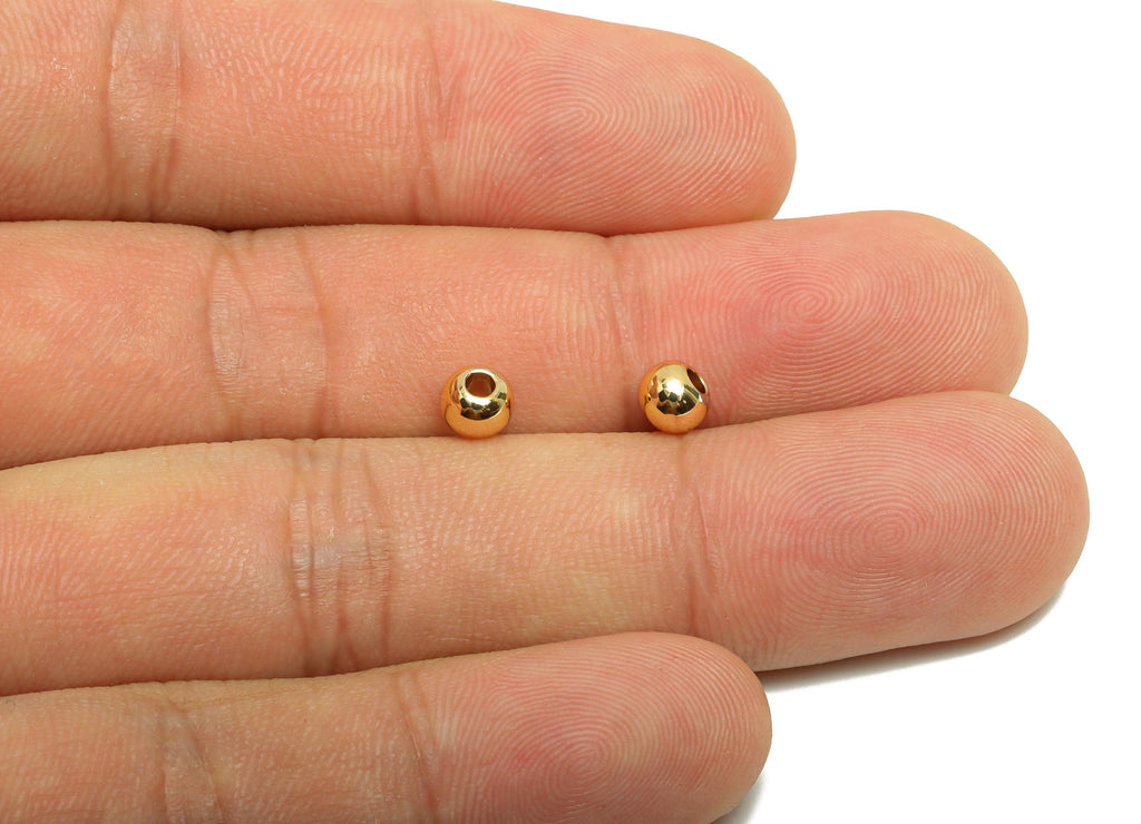 Gold Round Spacer Beads - Brass Gold Accent Beads for Jewelry Making - Jewelry Making Component - 18K Real Gold Plating - 5x4x4mm - RGP10193 - DOMEDBAZAAR