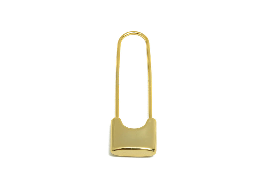 Brass Bag Huggie Ear Wire - Minimalist Lock Earring Wire - Gold Daily Wear Earring Wire - 18K Real Gold Plating - 30.17x9.5x3.1mm - RGP9158 - DOMEDBAZAAR
