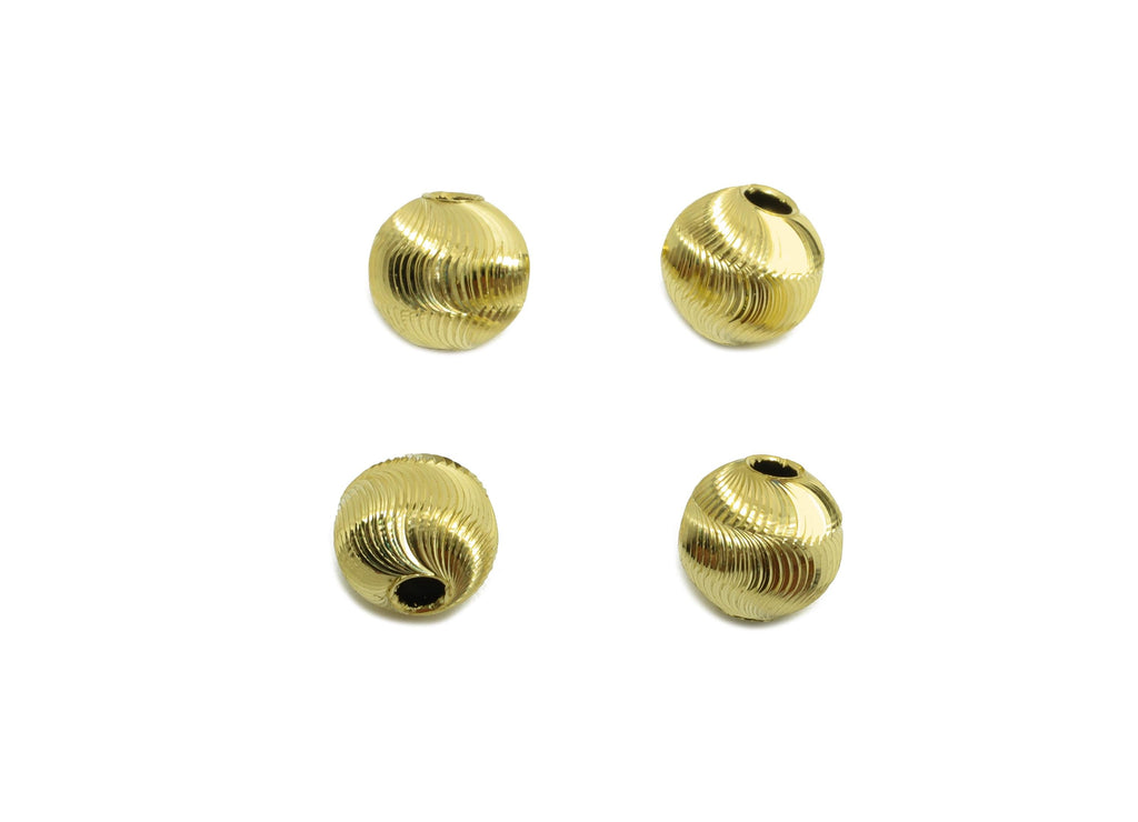 Brass Textured Beads - Raw Brass Metal  Space Beads for Necklace - Brass Hollow Spherical Bead - Textured Ball Bead - 6x5.4x5.4mm - PP10850 - DOMEDBAZAAR