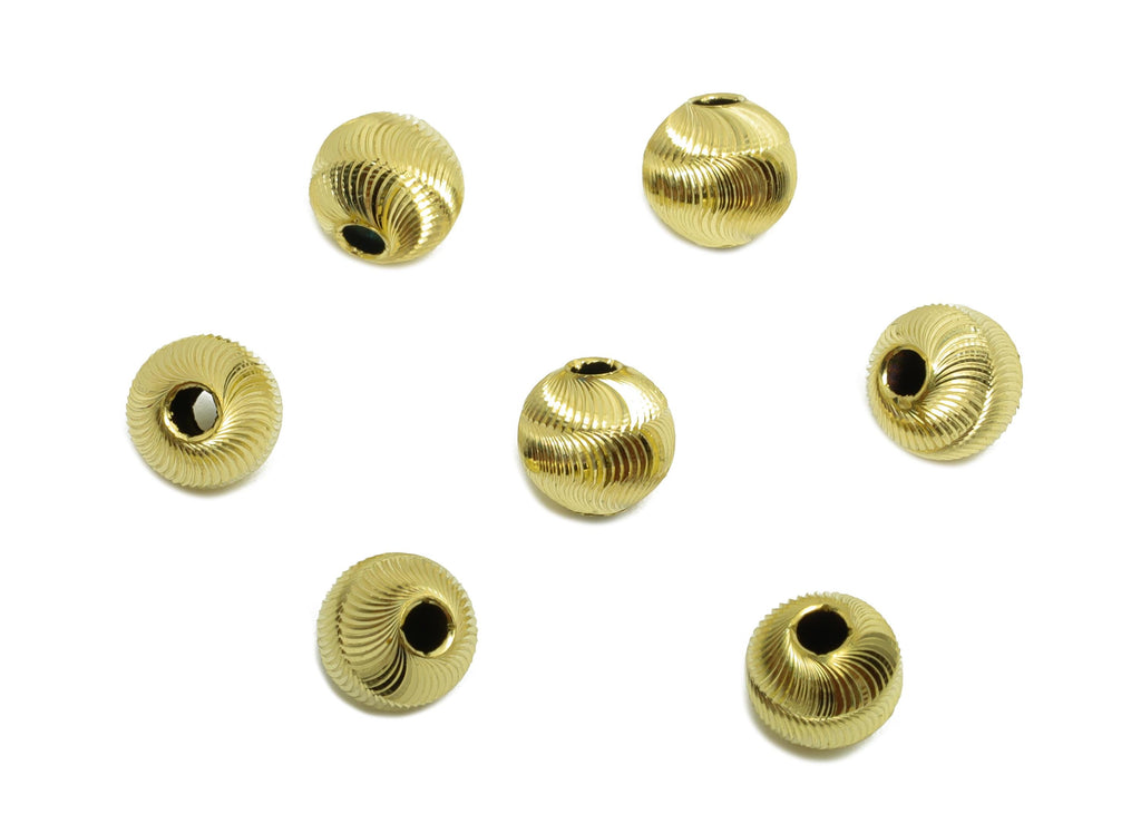 Brass Textured Beads - Raw Brass Metal  Space Beads for Necklace - Brass Hollow Spherical Bead - Textured Ball Bead - 6x5.4x5.4mm - PP10850 - DOMEDBAZAAR