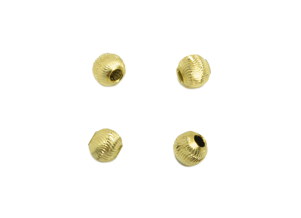 Brass Textured Beads - Raw Brass Metal  Space Beads for Necklace - Brass Hollow Spherical Bead - Textured Ball Bead - 4x3.4x3.4mm - PP10848 - DOMEDBAZAAR