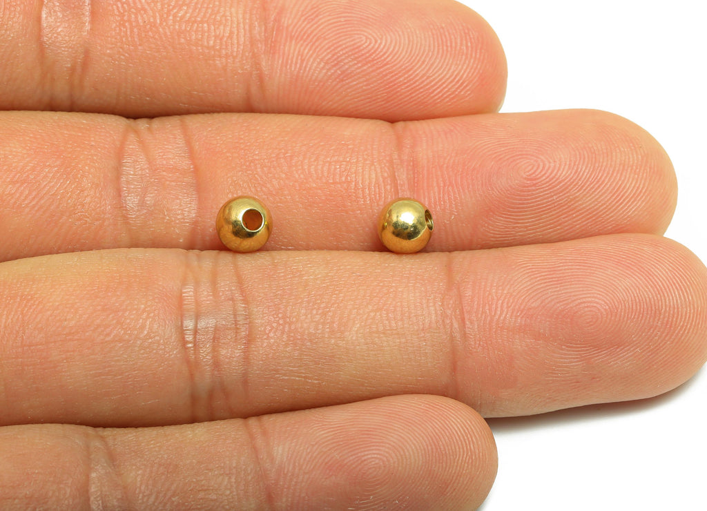 Brass Spacer Bead - Raw Brass Round Faceted Beads for Jewelry Making - Decorative Metal Craft Bead - DIY Jewelry Making - 5x5x5mm - PP10968 - DOMEDBAZAAR